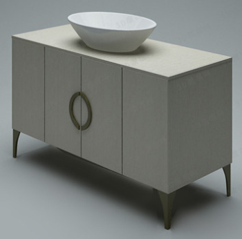 Ambiente de gama alta de la vanidad modelo 3d baño