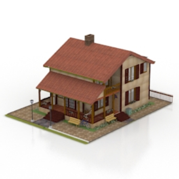 Modelo 3d de una casa moderna