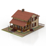 Modelo 3d de una casa moderna