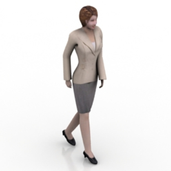 Modelo 3d de trabajadores de cuello blanco hembra, armarios modelos, modelo 3d