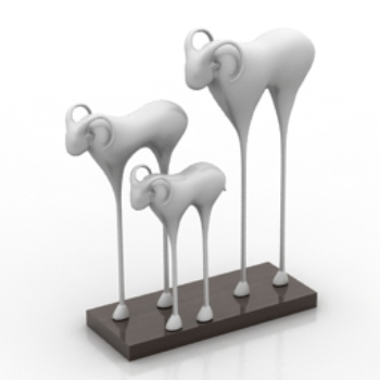 Modelo de la escultura de metal Tres corderos
