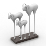 Modelo de la escultura de metal Tres corderos