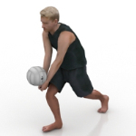 El hombre jugando voleibol