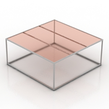 Mesa de cristal transparente rosada