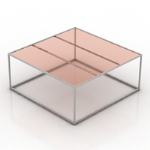Mesa de cristal transparente rosada