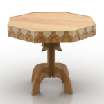 gruesa mesa de madera octogonal