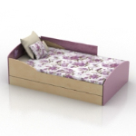 modelo de cama de flores de color prpura