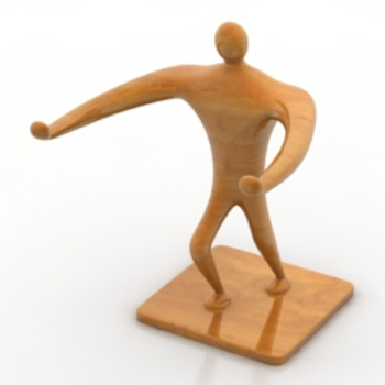 3d modelo humano de madera