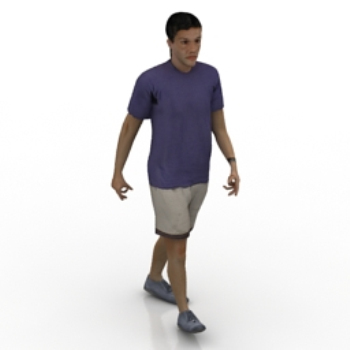 Modelo 3D, hombre,