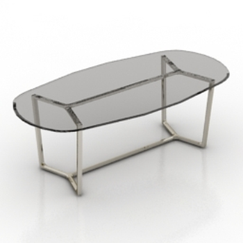 mesa de centro de cristal ovalada