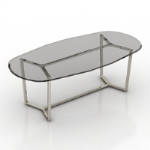 mesa de centro de cristal ovalada
