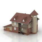 Modelo 3D de las clsicas villas de estilo europeo