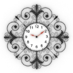 Modelo de reloj de marco floral delicado