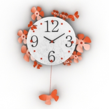 modelo de reloj de flores bordeado