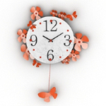 modelo de reloj de flores bordeado