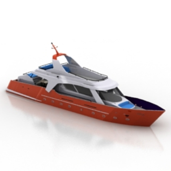 modelos 3D yate rojo