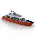 modelos 3D yate rojo