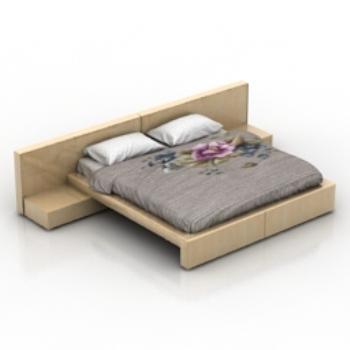 Modelo de madera de la cama doble
