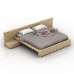 Modelo de madera de la cama doble