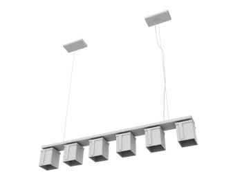 Una fila de seis luces chandelier combinacin de modelos 3D
