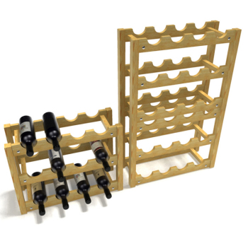 Vino de madera bastidores modelo 3D