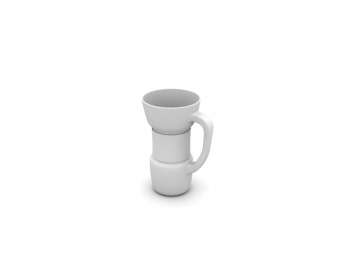 Taza blanca modelo en 3D