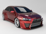 Mitsubishi deportivo rojo modelo 3D del coche