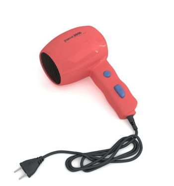 Secador de pelo rojo en 3D