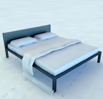 Simple modelo 3d cama doble