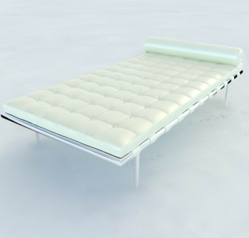 Cama corta tapizada modelo 3d