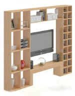 Teln de fondo mueble TV de madera modelo 3D