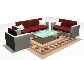 Tela de mesa de caf sof modelo 3D de cristal
