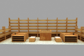 3d modelo de soporte de exhibicin de madera
