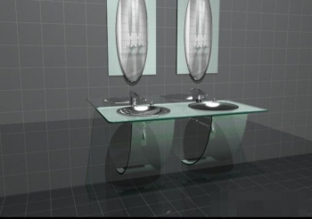 Modelo de cristal lavabo 3D