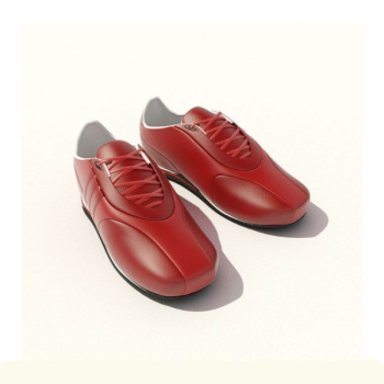 Zapatillas de deporte de cuero rojas modelo 3D