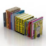 libros modelo en el escritorio