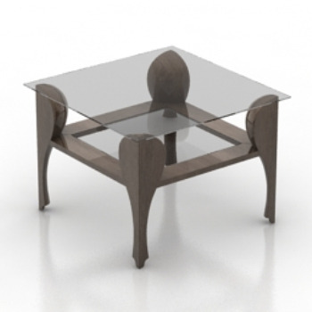 modelo transparente de una mesa de centro moderna