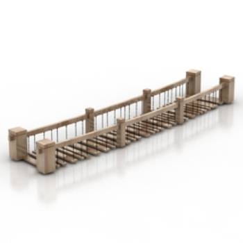 Modelo 3D de los caminos rurales y puentes