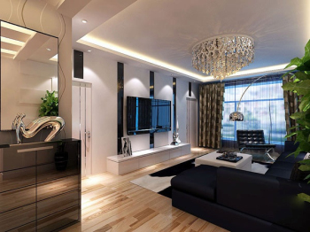 saln blanco y negro estilo 3d modelo
