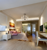 Modelo 3d de baño dormitorio moderno integrado
