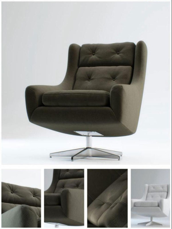Hombre negro sofa silla modelos 3D
