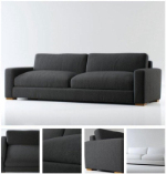 Negro y gris sofa modelo 3D