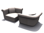 Sof modelo 3D en forma de abanico