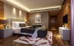 Estilo moderno de madera dormitorio modelo 3D