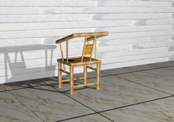 Silla de bambu retro modelo 3D