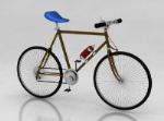 Modelo 3D de la bicicleta sin asiento trasero solo