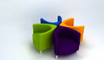 Sof sola colorido modelo 3D