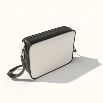 Bolso de hombro blanco y negro en 3D