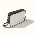 Bolso de hombro blanco y negro en 3D