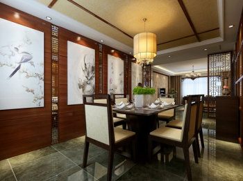 Restaurante de estilo chino 3d modelo de la casa